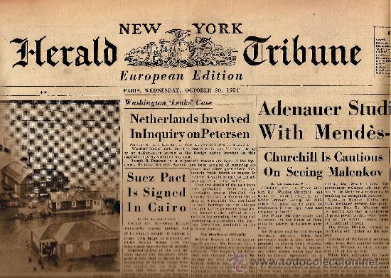Coleccionismo de revistas y peri&oacute;dicos: HERALD TRIBUNE 1954