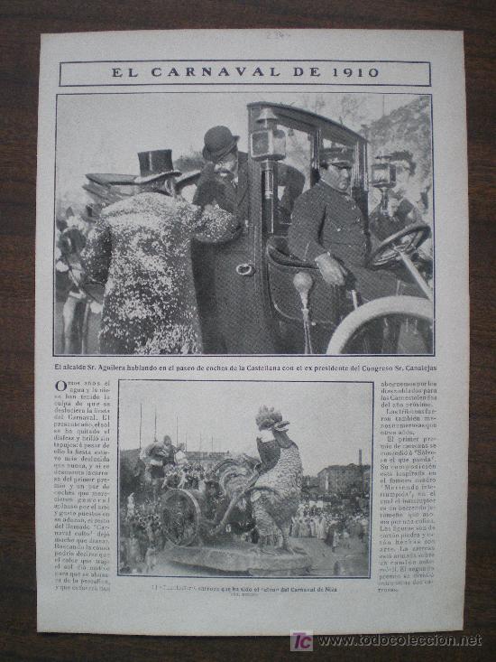 Sammeln von Zeitschriften und Zeitungen: RECORTE DE PRENSA 1910 - ALCALDE DE MADRID SR. AGUILERA Y SR. CANALEJAS HABLANDO EN LA CASTELLANA
