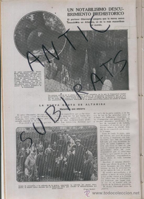 Coleccionismo de Revistas y Peri&oacute;dicos: MEDITERRANEO.80.09-06-1928.NUEVA CUEVA EN ALTAMIRA.PREHISTORIA.DURBAN.VIRGEN DE LOS REYES.LES FONTS.