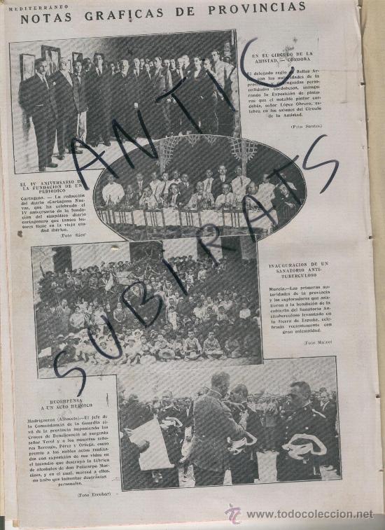 Coleccionismo de revistas y peri&oacute;dicos: MEDITERRANEO.89.11-08-1928.TELEFONICA.CARRERAS DE COCHES. LASARTE.TORRECILLAS. CABRA.MADRIGUERAS.