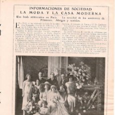 Coleccionismo de Revistas y Periódicos: BODA SRTA. MARGARITA CARRILLO DE ALBORNOZ, HIJA DE LOS MARQUESES DE FAURA- D. SEBASTIÁN DÍAZ - 1924