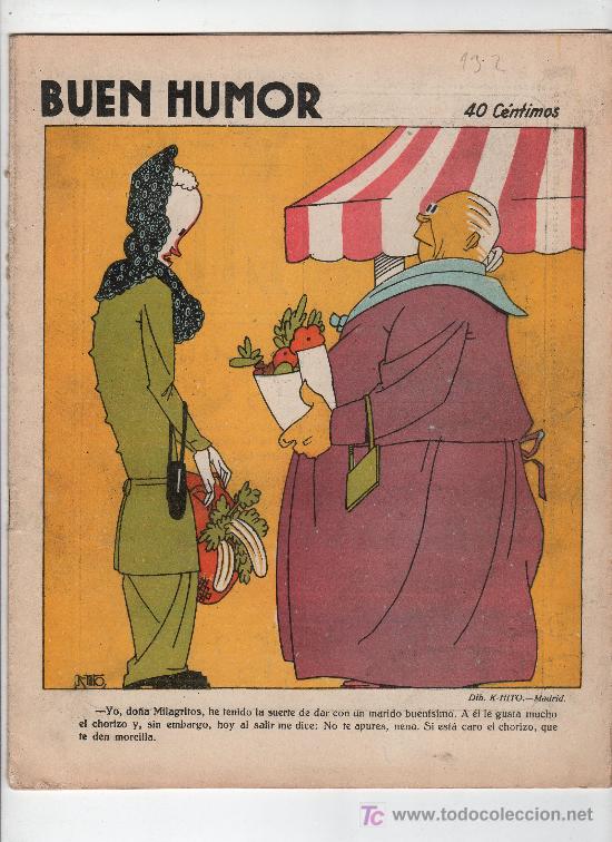 Collectionnisme de Revues et Journaux: SEMANARIO SATIRICO BUEN HUMOR. A&Ntilde;O III. N&ordm; 132. MADRID 8 DE JUNIO DE 1924