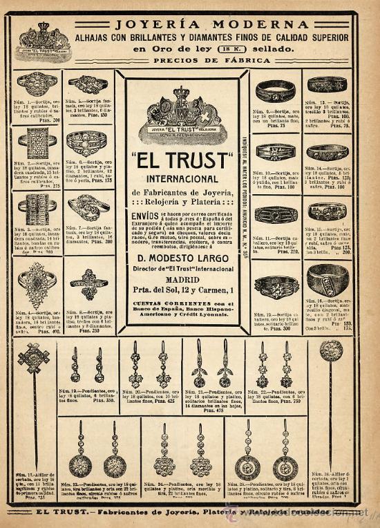 Coleccionismo de Revistas y Peri&oacute;dicos: EL TRUST JOYERO 1912  MADRID HOJA REVISTA