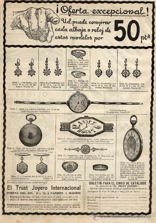 Coleccionismo de Revistas y Peri&oacute;dicos: EL TRUST JOYERO 1912  MADRID HOJA REVISTA