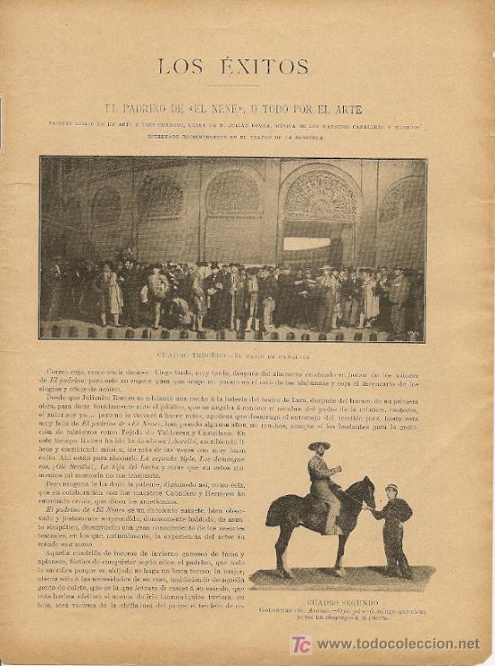 Coleccionismo de Revistas y Peri&oacute;dicos: * TEATRO * El padrino de El Nene o todo por el arte / sainete de Juli&aacute;n Romea, m&uacute;sica ... -1896