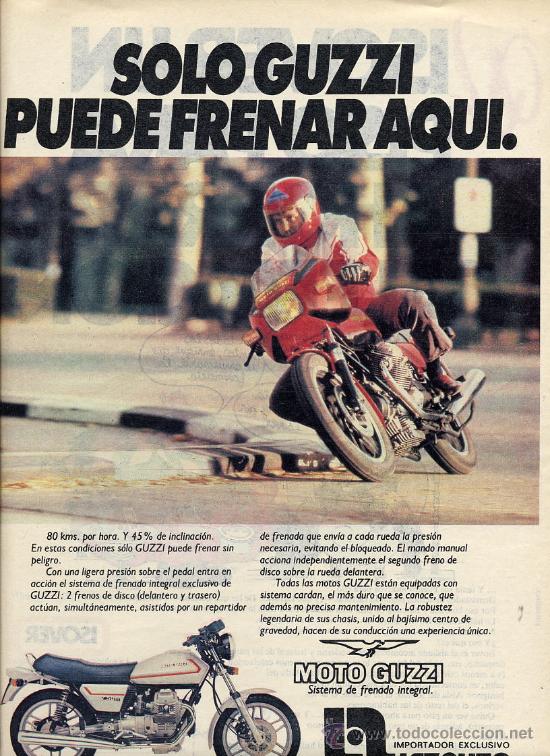 Coleccionismo de Revistas y Peri&oacute;dicos: MOTOS GUZZI  1981 HOJA PERIODICO