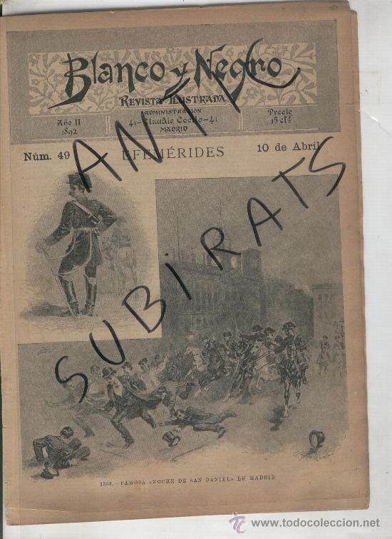 blanco y negro. 49. año 1892.noche de san danie - Comprar Revistas y