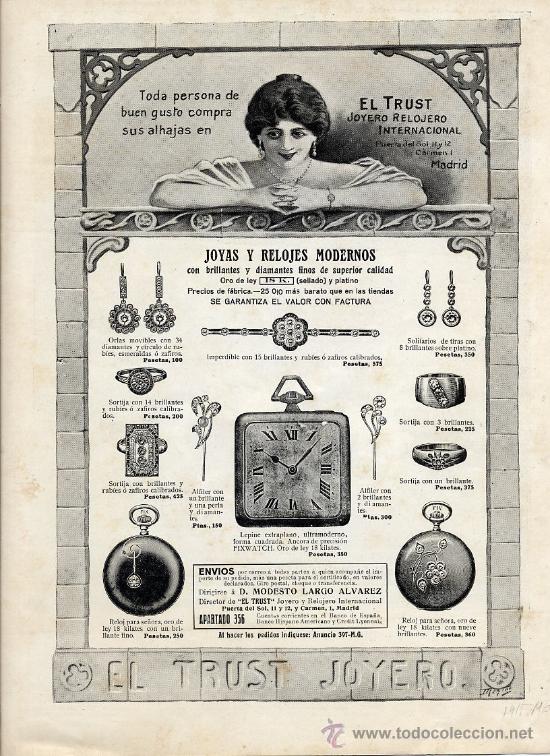 Coleccionismo de Revistas y Peri&oacute;dicos: EL TRUST JOYERO 1915 MADRID HOJA REVISTA