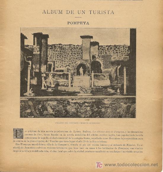 Coleccionismo de revistas y peri&oacute;dicos: &Aacute;lbum de un turista : Pompeya - 1894