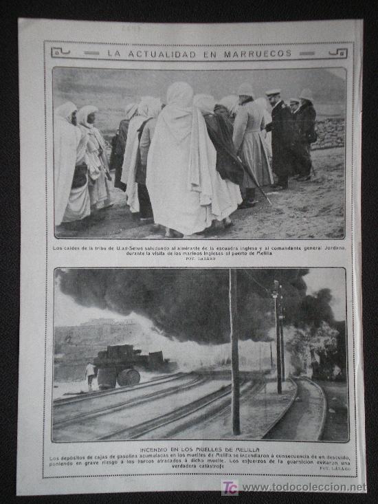 Sammeln von Zeitschriften und Zeitungen: RECORTE DE PRENSA 1914 - SR. DATO EN SEVILLA - MARCONI - INCENDIO EN LOS MUELLES DE MELILLA