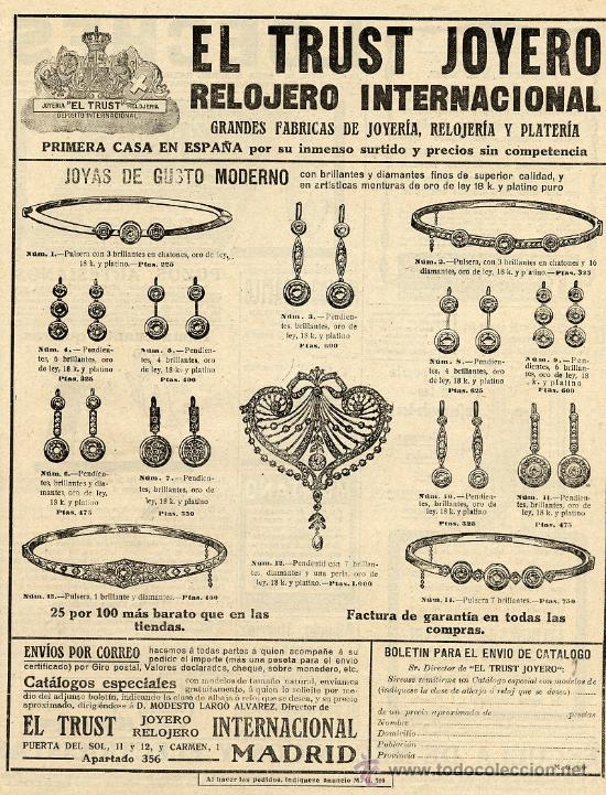 Coleccionismo de Revistas y Peri&oacute;dicos: EL TRUST JOYERO  1916  HOJA REVISTA