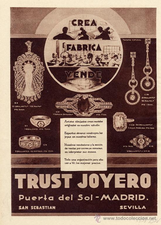 Coleccionismo de Revistas y Peri&oacute;dicos: EL TRUST JOYERO 1931 SAN SEBASTIAN - SEVILLA HOJA REVISTA