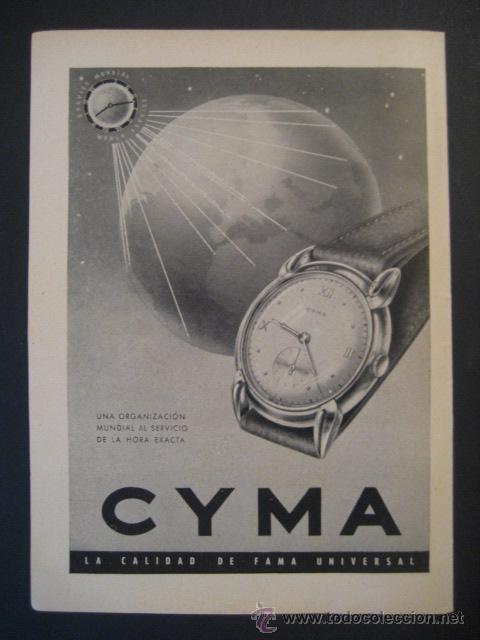 Collection Magazines and Newspapers: ANTIGUA PUBLICIDAD ANUNCIO DE RELOJES CIMA. DE LOS A&Ntilde;OS 50