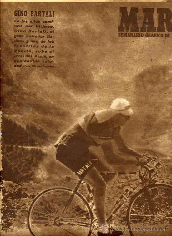 Coleccionismo de revistas y peri&oacute;dicos: CICLISMO 1949 GINO BARTALI 2 HOJAS REVISTA