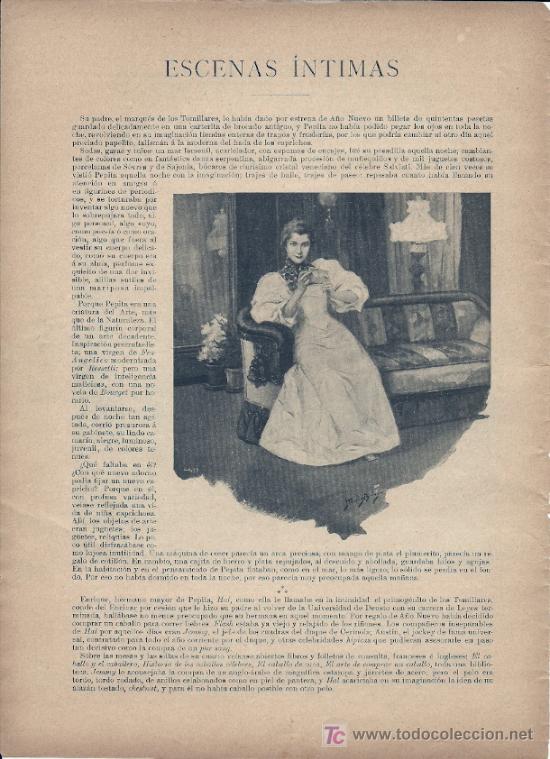 Coleccionismo de Revistas y Peri&oacute;dicos: Escenas &iacute;ntimas / relato de Jacinto Benavente con dibujos de M&eacute;ndez Bringa - 1897