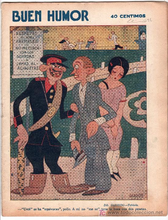 Sammeln von Zeitschriften und Zeitungen: SEMANARIO SATIRICO BUEN HUMOR N&ordm; 296 A&Ntilde;O VI. MADRID 31 DE JULIO DE 1927
