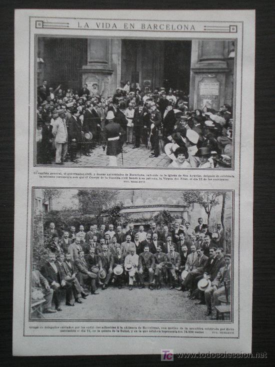 Coleccionismo de Revistas y Peri&oacute;dicos: RECORTE DE PRENSA 1914 - BARCELONA GUARDIA CIVIL SAN AGUSTIN ALIANZA DE BARCELONA ANGEL VIVES MANILA