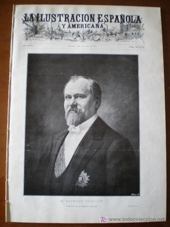 Coleccionismo de Revistas y Peri&oacute;dicos: ILUSTRACION ESPA&Ntilde;OLA/AMERICANA (08/10/13) CEUTA ROLAND GARROS VERDI AVIACION POINCARE