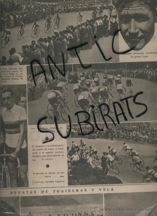 Coleccionismo de revistas y peri&oacute;dicos: LA VANGUARDIA. 13-09-1935.CICLISMO.UNIO ESPORTIVA DE SANS.BARCELONA.RICARDO FERNANDO.