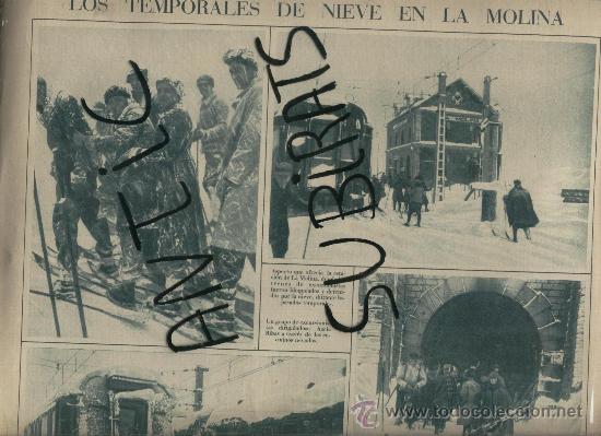 Coleccionismo de revistas y peri&oacute;dicos: LA VANGUARDIA. 13-02-1930. ESTACION DE ESQUI DE LA MOLINA. ESTACION DE FERROCARRIL DE RIBAS. RIBES.