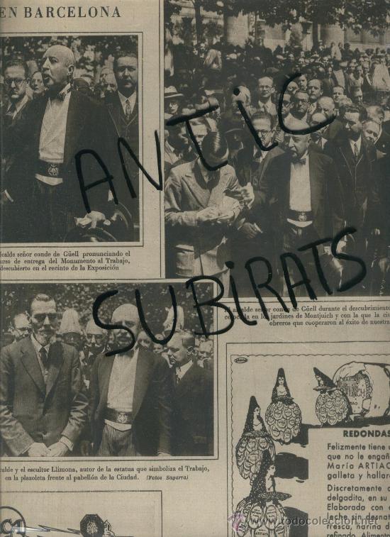 Coleccionismo de Revistas y Peri&oacute;dicos: LA VANGUARDIA. 03-05-1930. ALCALDE GUELL Y EL ESCULTOR LLIMONA. FOTO ANTIGUA DE PUIGCERDA.