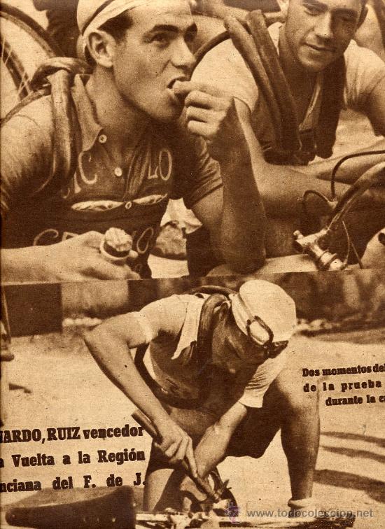 Coleccionismo de revistas y peri&oacute;dicos: CICLISMO 1945 BERNARDO RUIZ HOJA REVISTA