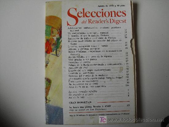 Coleccionismo de Revistas y Peri&oacute;dicos: Selecciones del Readers Digest. Agosto de 1978