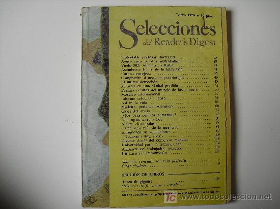 Coleccionismo de Revistas y Peri&oacute;dicos: Selecciones del Readers Digest. Enero de 1979