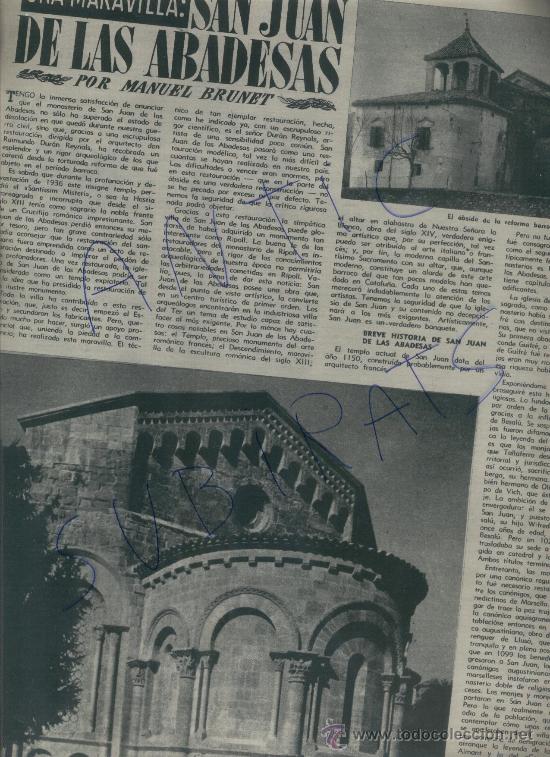 Coleccionismo de Revistas y Peri&oacute;dicos: REVISTA 1955 SAN JUAN DE LAS ABADESAS DECISION A MEDIANOCHE CINE GREGORY PECK MARCEL MARTI ESCULTOR