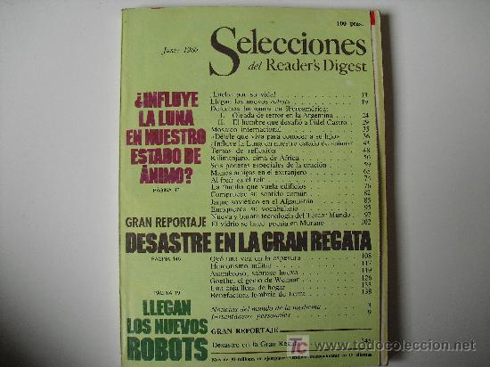 Coleccionismo de Revistas y Peri&oacute;dicos: Selecciones del Readers Digest. Junio de 1980