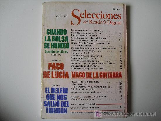 Coleccionismo de Revistas y Peri&oacute;dicos: Selecciones del Readers Digest. Mayo de 1980