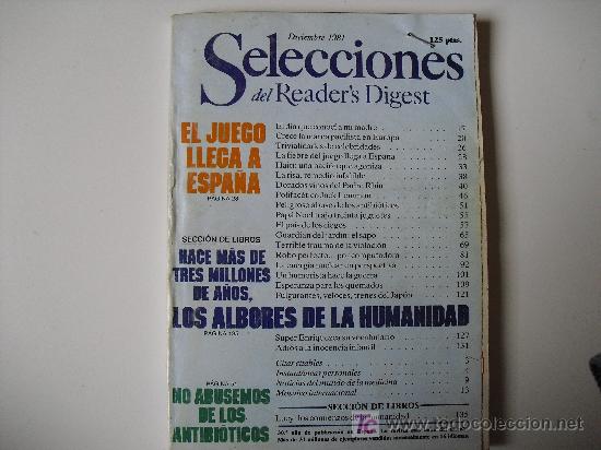 Coleccionismo de Revistas y Peri&oacute;dicos: Selecciones del Readers Digest. Diciembre de 1981