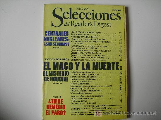 Coleccionismo de Revistas y Peri&oacute;dicos: Selecciones del Readers Digest. Octubre de 1981