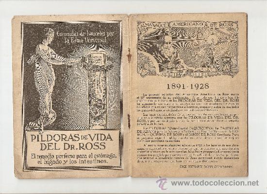 Collection Magazines and Newspapers: ALMANAQUE AMERICANO DE ROSS CON ORACULO A&Ntilde;O 1928 DR.ROSS LIFE PILLS PILDORAS DE VIDA DEL DOCTOR ROSS