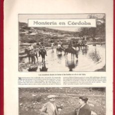 Coleccionismo de Revistas y Periódicos: HOJA DE REVISTA~1908~MONTERIA EN CORDOBA~CAZA~EL PADRE SALVADOR RAMON CUCARELLA