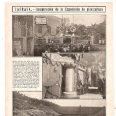 Coleccionismo de Revistas y Periódicos: HOJA DE REVISTA~1910~TARRASA~INAUGURACIÓN EXPOSICIÓN DE PISCICULTURA~BLANCA AZUCENA ARTISTA TEATRO