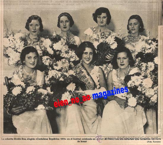 Collezionismo di Riviste e Giornali: Hoja de revista~1932~Barcelona Miss Les Corts y Ciudadana Republica