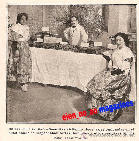 Collezionismo di Riviste e Giornali: Hoja de Revista~1910~Barcelona~Circulo Artistico~Verbena~Pubilla~Regatas Internacionales de Remo