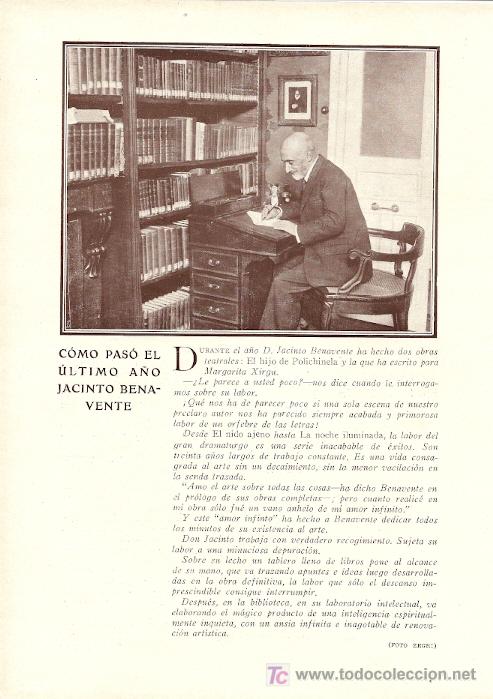 Coleccionismo de Revistas y Peri&oacute;dicos: C&oacute;mo pas&oacute; el &uacute;ltimo a&ntilde;o Jacinto Benavente y c&oacute;mo le hubiera sido m&aacute;s agradable pasarlo - 1927