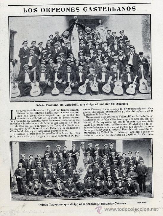 Coleccionismo de revistas y peri&oacute;dicos: ORFEONES 1905 VALLADOLID- TORO HOJA REVISTA