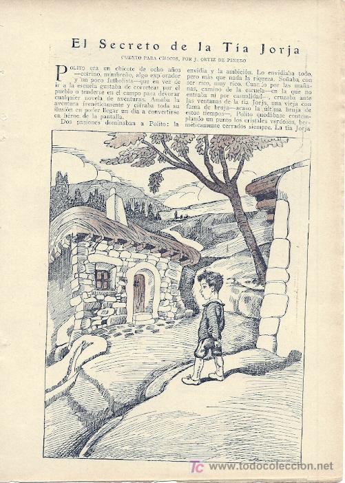 Colecionismo de Revistas e Jornais: El secreto de la T&iacute;a Jorja / cuento de Jos&eacute; Ortiz de Pinedo con dibujos de Sancha - 1928