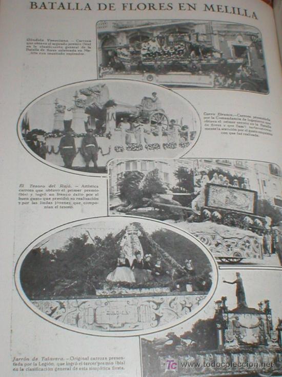 Collection Magazines and Newspapers: MELILLA BATALLA DE FLORES 1927 LAMINA REVISTA MEDITERRANEO