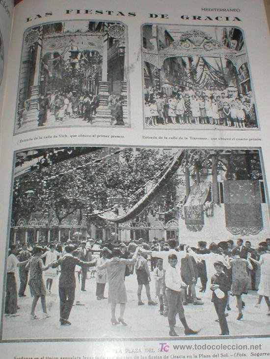 Collection Magazines and Newspapers: BARCELONA FIESTAS DE GRACIA 1927 LAMINA REVISTA MEDITERRANEO