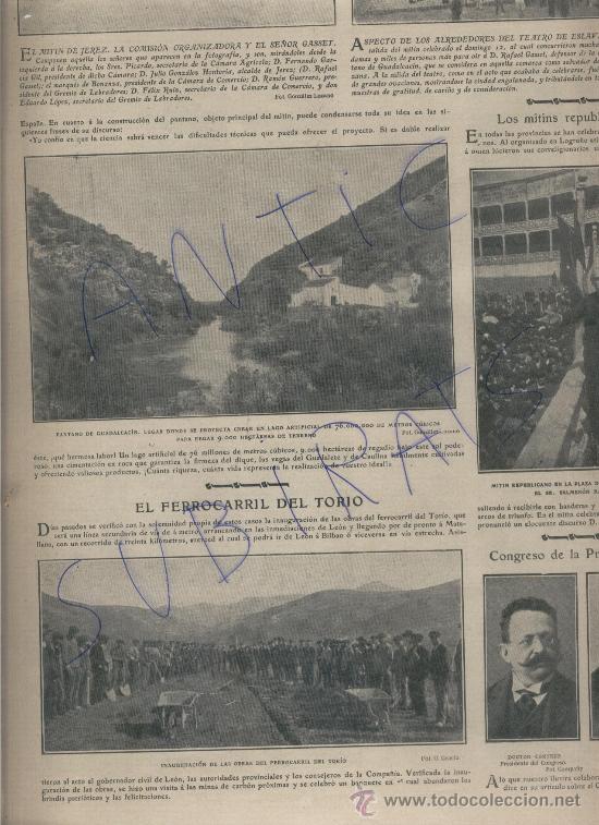 Coleccionismo de revistas y peri&oacute;dicos: ABC A&Ntilde;O 1903 PANTANO DE GUADALCACIN FERROCARRIL DEL TORIO ESLAVA DE JEREZ PIO BAROJA FOTO DE JOVEN