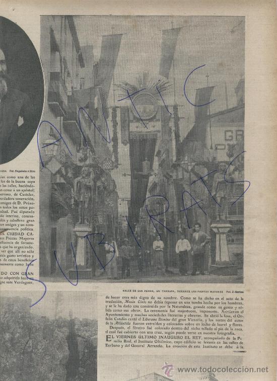 Coleccionismo de Revistas y Peri&oacute;dicos: ABC A&Ntilde;O 1903 TUMBA JACINTO VERDAGUER FOTO DE TARRASA TERRASSA CALLE SAN PEDRO COMETAS