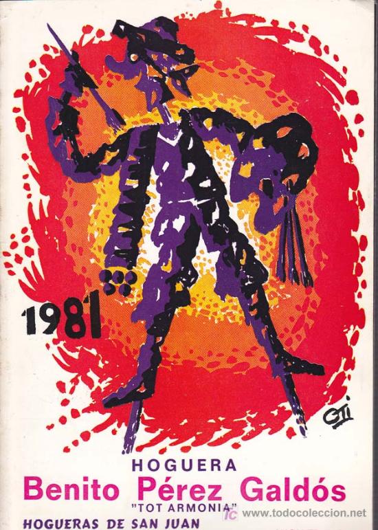 Coleccionismo de revistas y peri&oacute;dicos: LLIBRET HOGUERA BENITO PEREZ GALDOS: Tot Armon&iacute;a A&ntilde;o 1981 - HOGUERAS DE SAN JUAN
