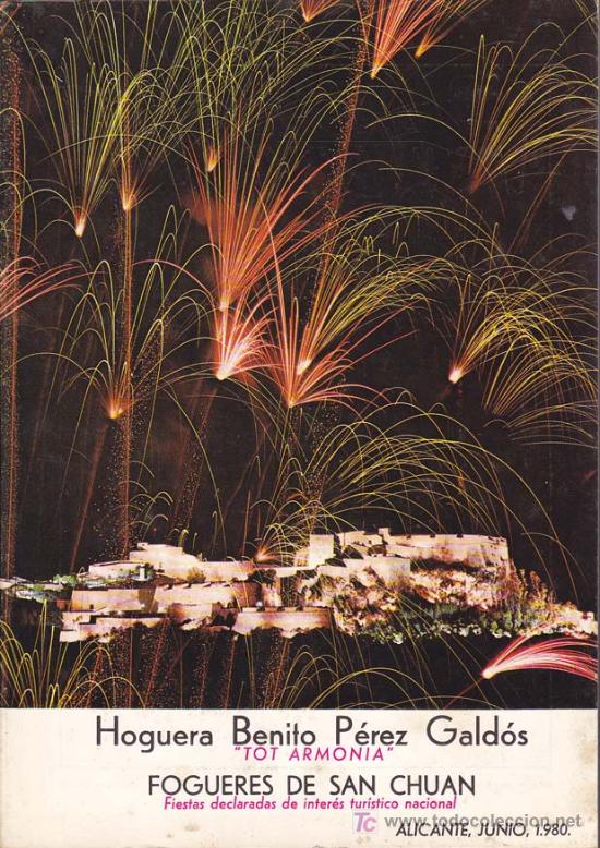 Coleccionismo de revistas y peri&oacute;dicos: LLIBRET HOGUERA BENITO PEREZ GALDOS: Tot Armon&iacute;a A&ntilde;o 1980 - HOGUERAS DE SAN JUAN