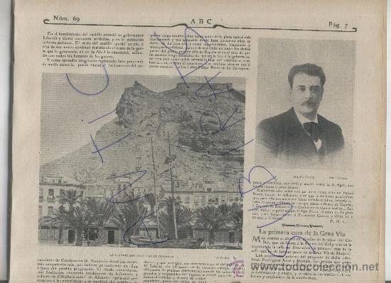 Coleccionismo de revistas y peri&oacute;dicos: ABC A&Ntilde;O 1903 FOTO ANTIGUA DE ALICANTE CASTILLO ENTIERRO DE JULIAN ROMEA GRAN VIA DE MADRID PORYECTO