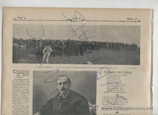 Coleccionismo de revistas y peri&oacute;dicos: ABC A&Ntilde;O 1903 CARICATURA XAUDARO CAMPO DE EXPERIENCIAS DE LA MONCLOA FOTO ALMERIA
