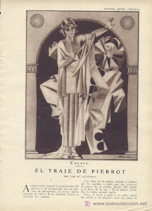 Sammeln von Zeitschriften und Zeitungen: El traje de Pierrot / cuento de Jos&eacute; M&ordf; de Salaverr&iacute;a con dibujo de Marco- 1928